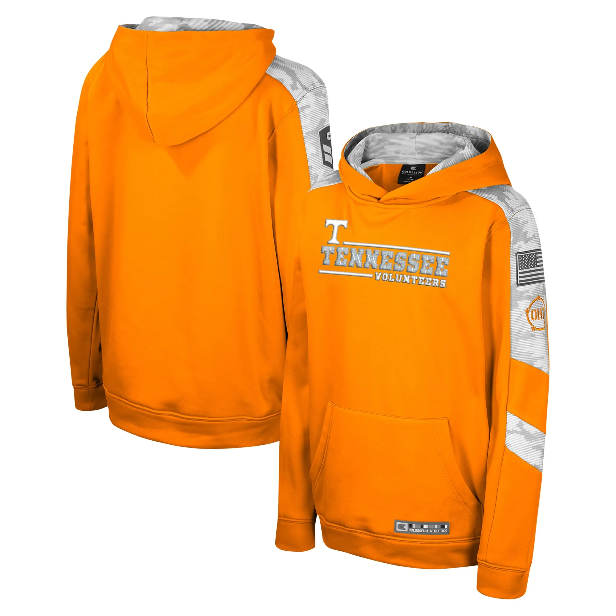 Lids Youth Colosseum Tennessee Orange Volunteers OHT Military Appreciation Cyclone Digital Camo Pullover Hoodie